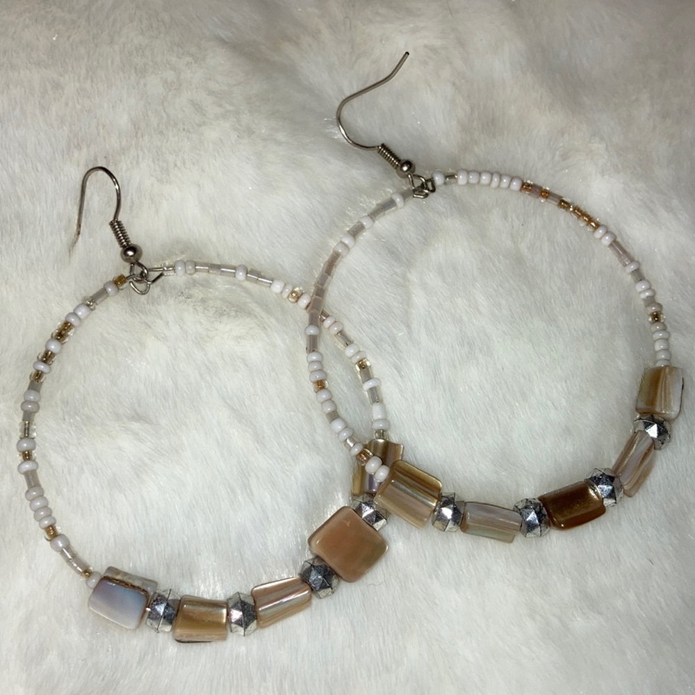 Boho Beaded Hoops - Picture 3 of 3
